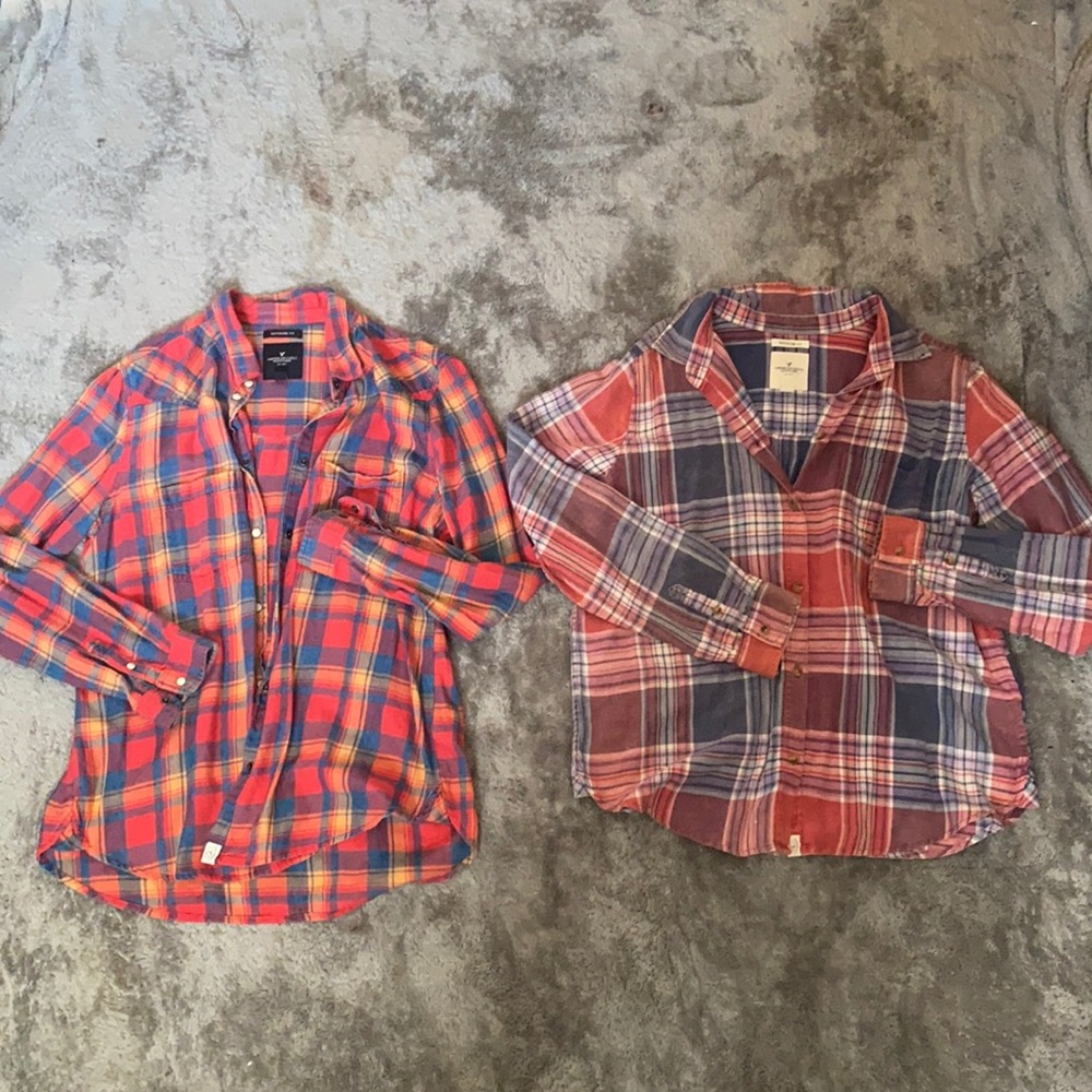 ✨LOT✨ 2 Boyfriend Fit American Eagle Flannels!